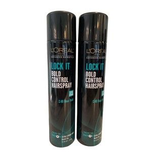 2X LOreal Paris Lock It Bold Control Hairspray 48 Hour Hold Extra Strong 8.25 Oz